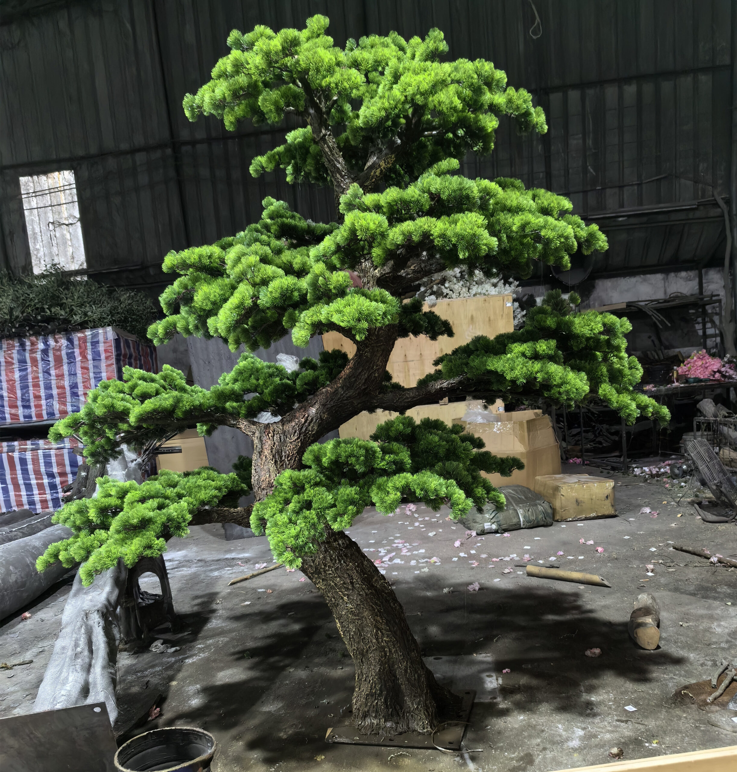Custom 2.5-meter artificial pine tree for a design firm in Germany