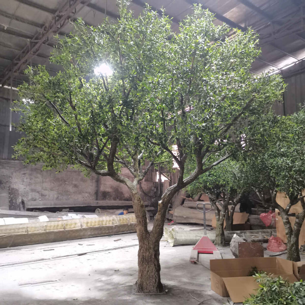 Custom artificial olive tree for a villa entrance in Los Angeles