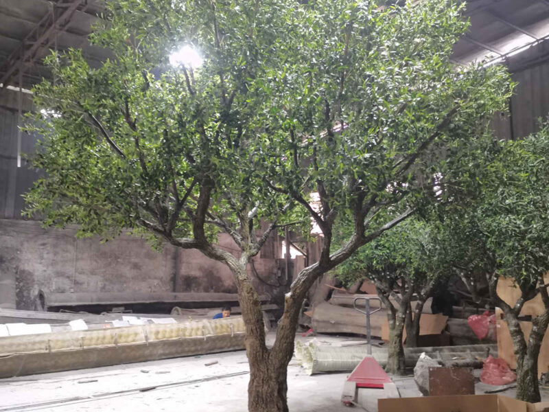 Custom artificial olive tree for a villa entrance in Los Angeles