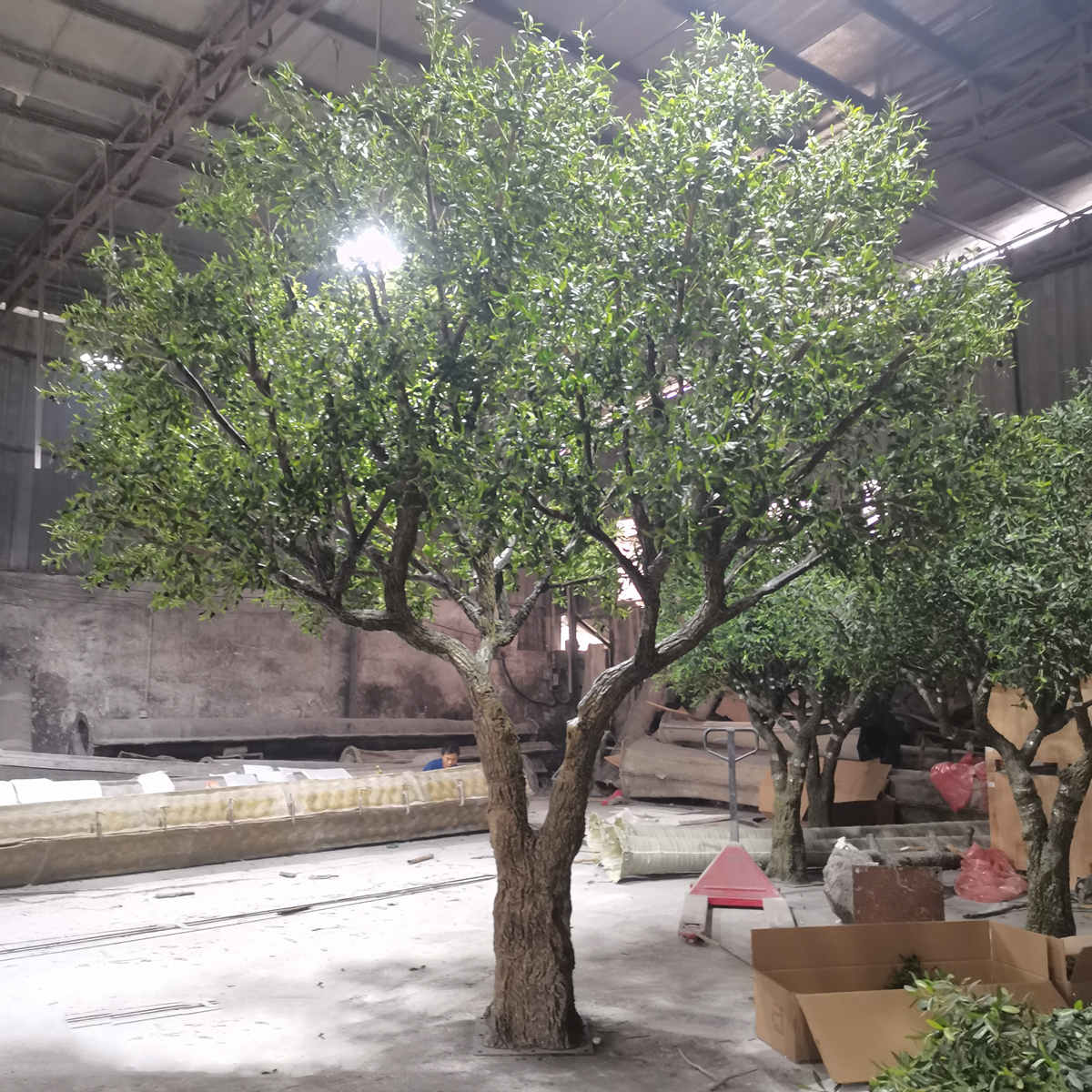 Custom artificial olive tree for a villa entrance in Los Angeles